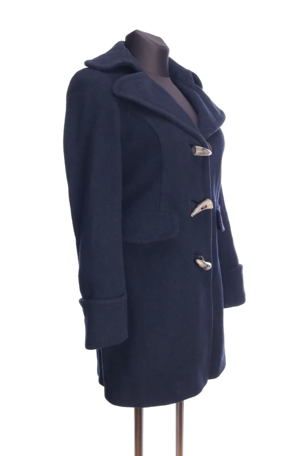 ALL SAINTS Black Alpaca Wool Duffle Queensbury Coat Size 10