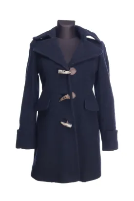 ALL SAINTS Black Alpaca Wool Duffle Queensbury Coat Size 10
