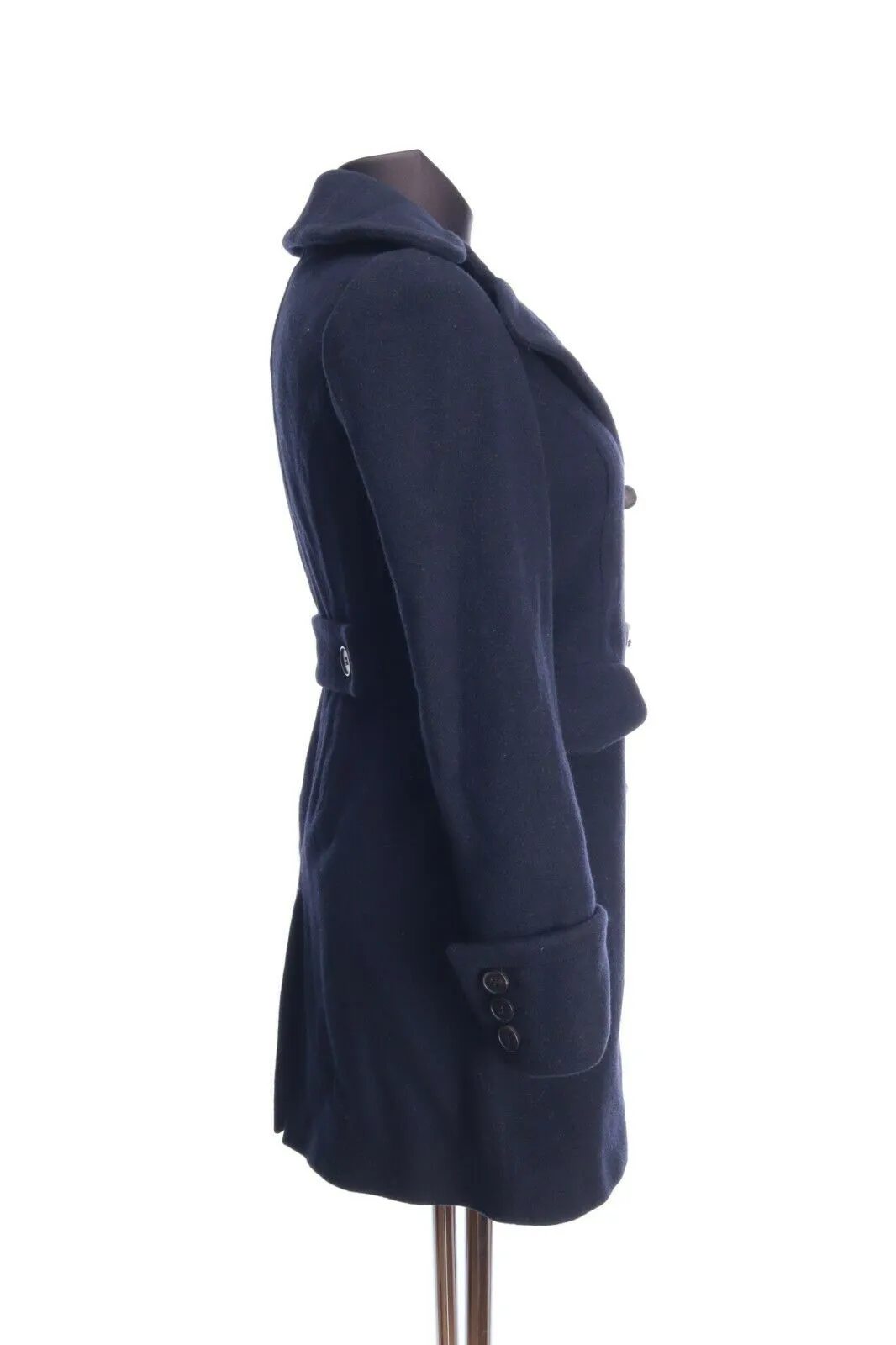 ALL SAINTS Black Alpaca Wool Duffle Queensbury Coat Size 10