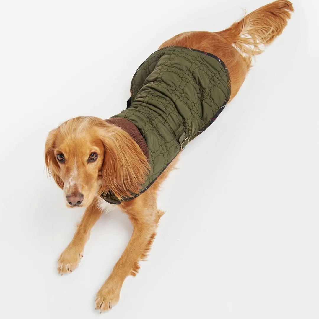 Barbour Dog Bone Quilted Dog Coat in Dark Olive