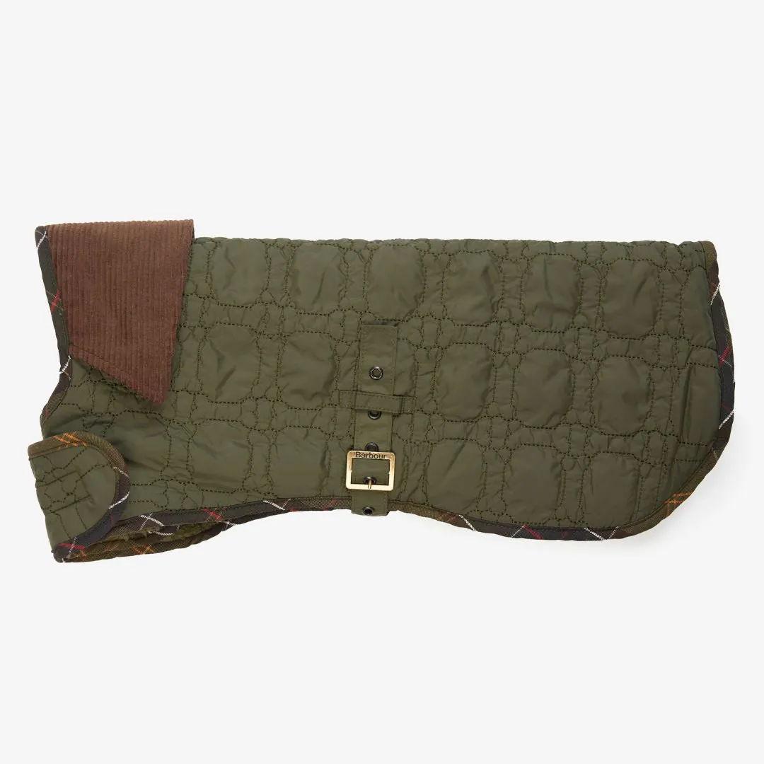 Barbour Dog Bone Quilted Dog Coat in Dark Olive