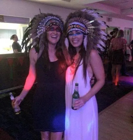 Black Dotted White Chief Headdress - 65cm