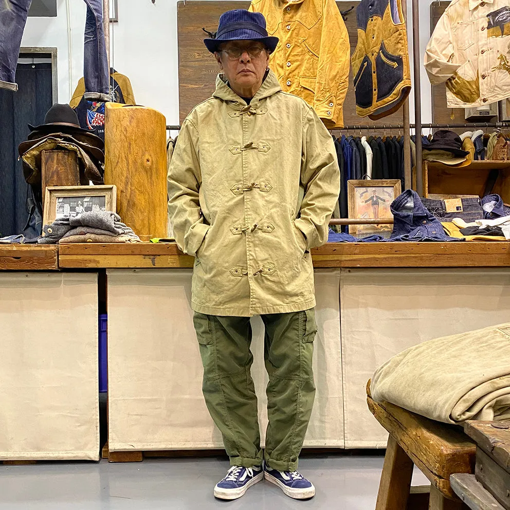 BZEN M.3230RR DUF-CMG REGULAR FIT VEGGIE DYED CANVAS DUFFLE COAT-12OZ-E0 MOSS GREEN