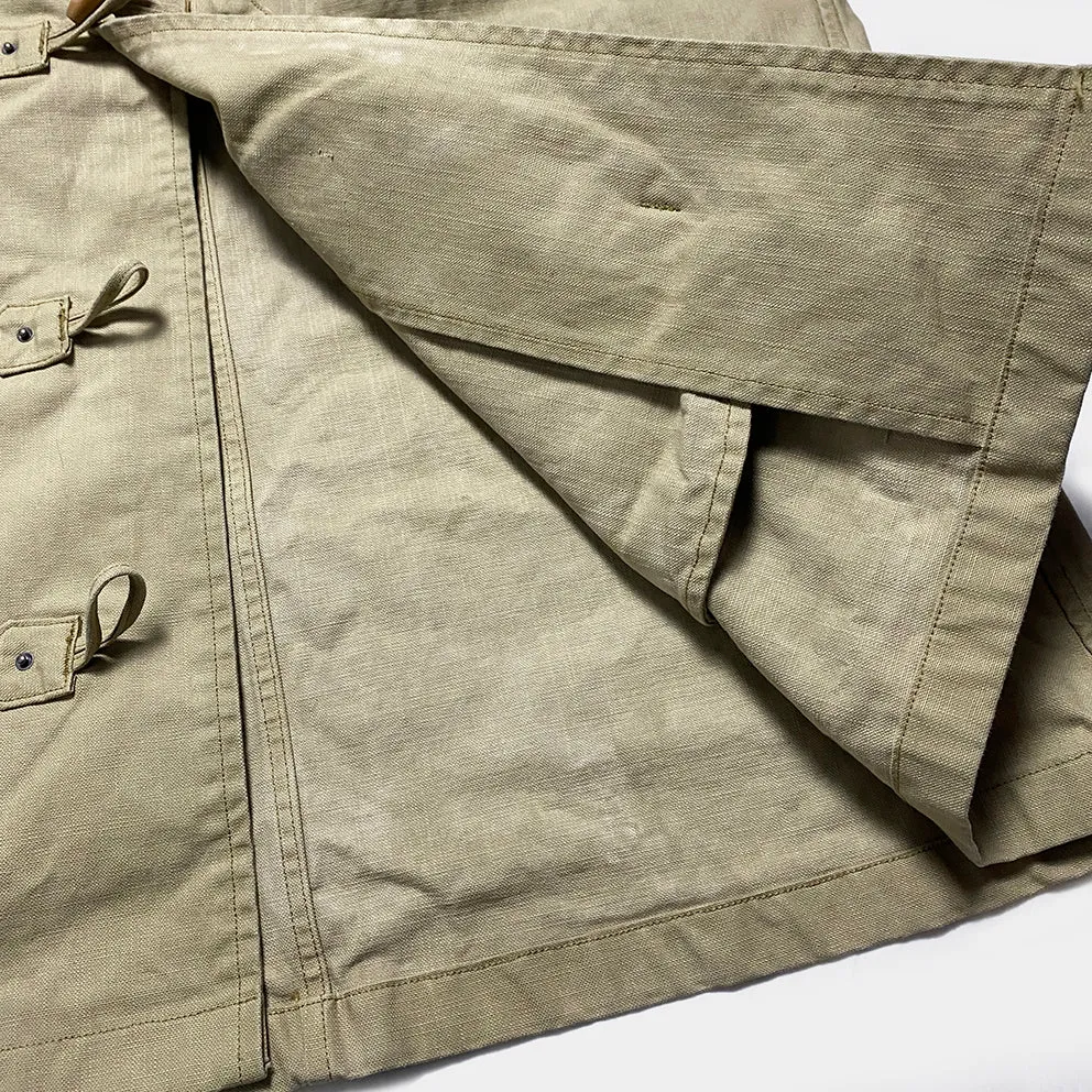 BZEN M.3230RR DUF-CMG REGULAR FIT VEGGIE DYED CANVAS DUFFLE COAT-12OZ-E0 MOSS GREEN