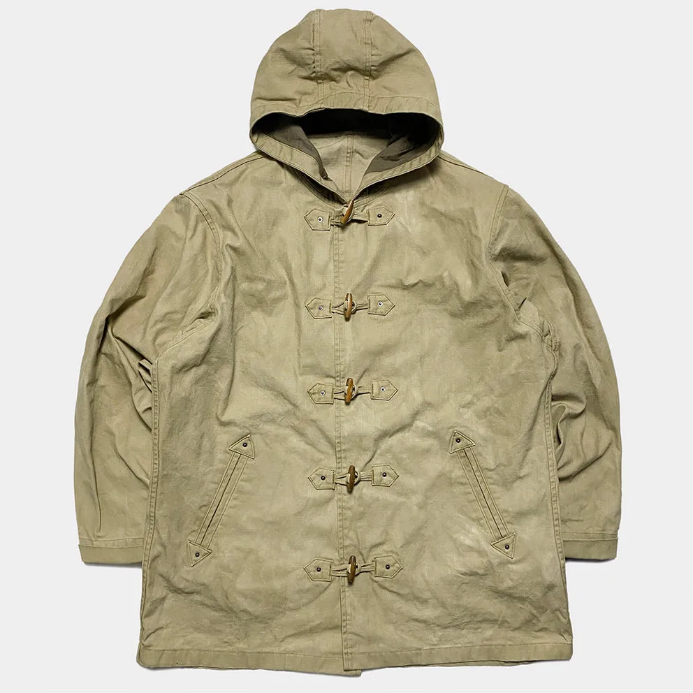 BZEN M.3230RR DUF-CMG REGULAR FIT VEGGIE DYED CANVAS DUFFLE COAT-12OZ-E0 MOSS GREEN