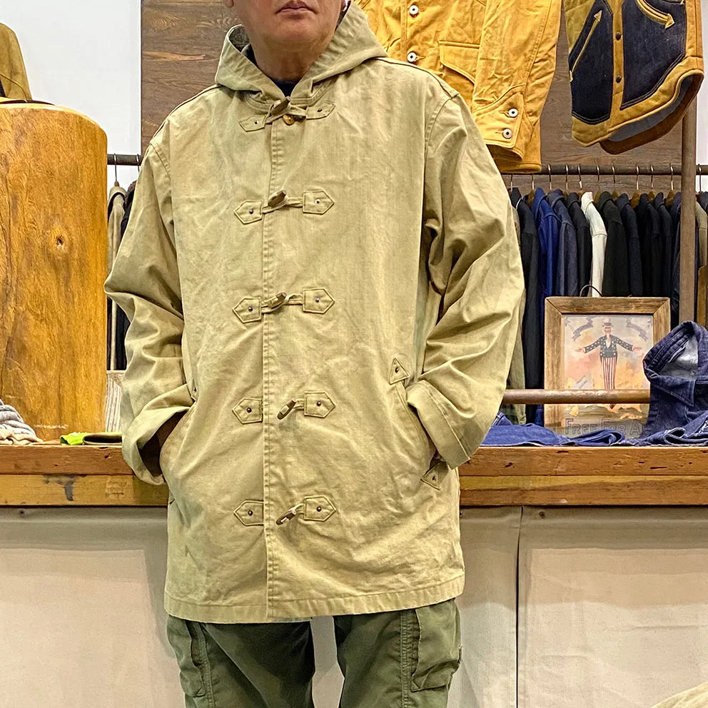 BZEN M.3230RR DUF-CMG REGULAR FIT VEGGIE DYED CANVAS DUFFLE COAT-12OZ-E0 MOSS GREEN