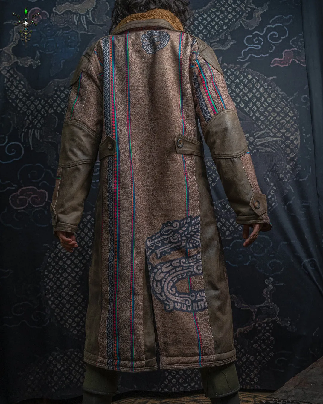 Coat Men BLADE RUNNER / WaterProof Linen Ultra Polar White Leopard - DRAGONS OF ITAK