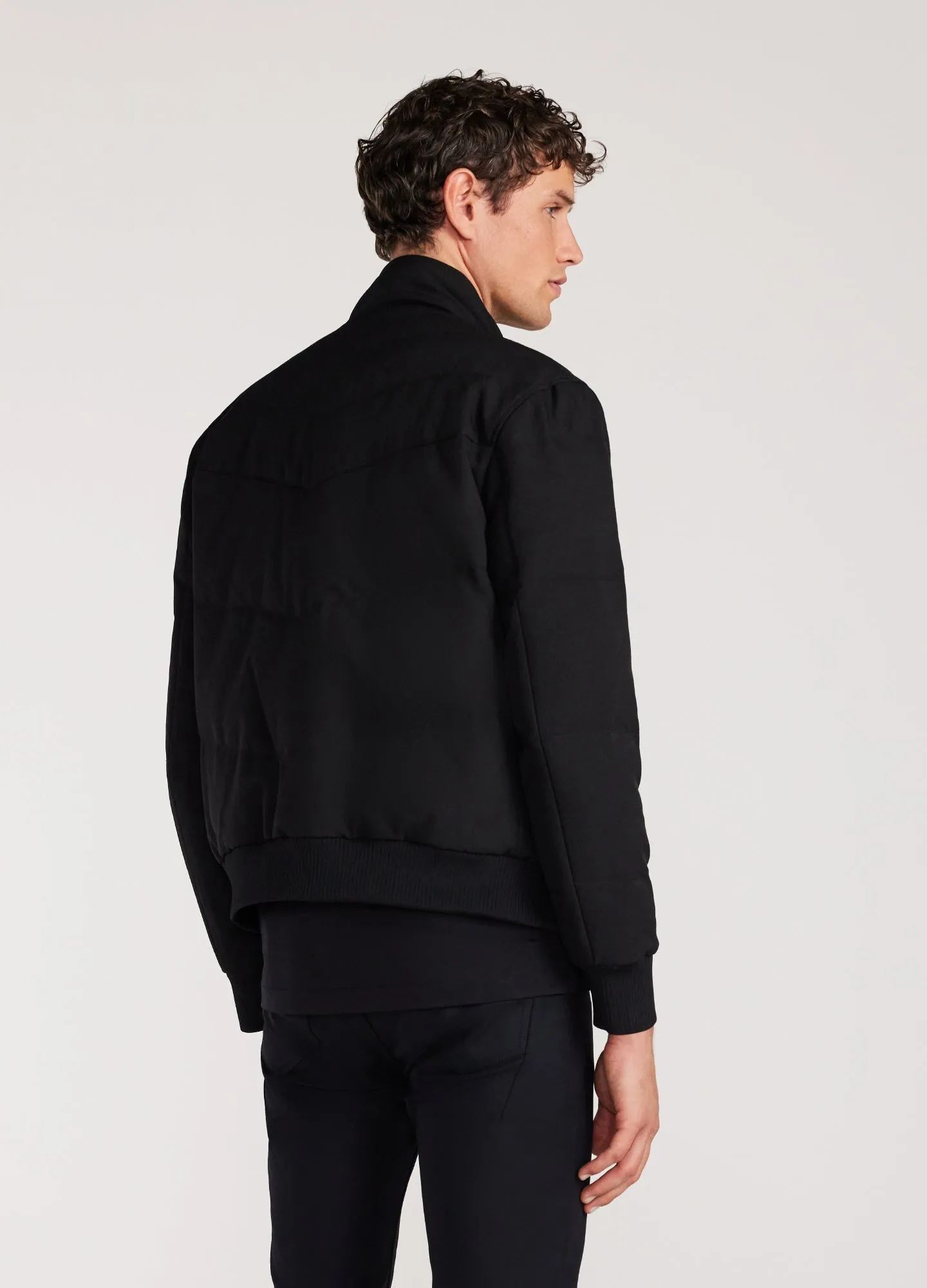 Contrast Trim Down Puffer Jacket Black