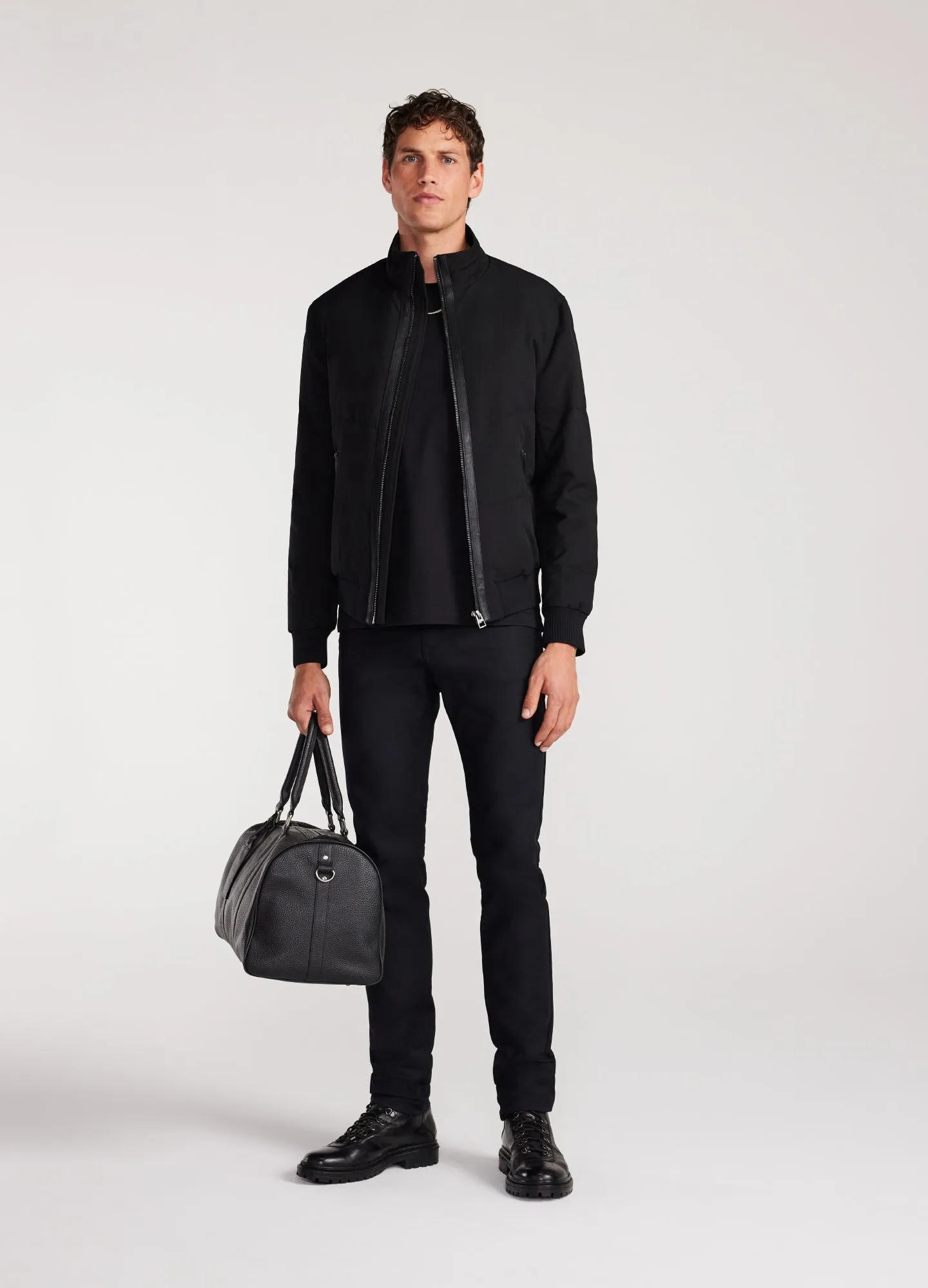 Contrast Trim Down Puffer Jacket Black
