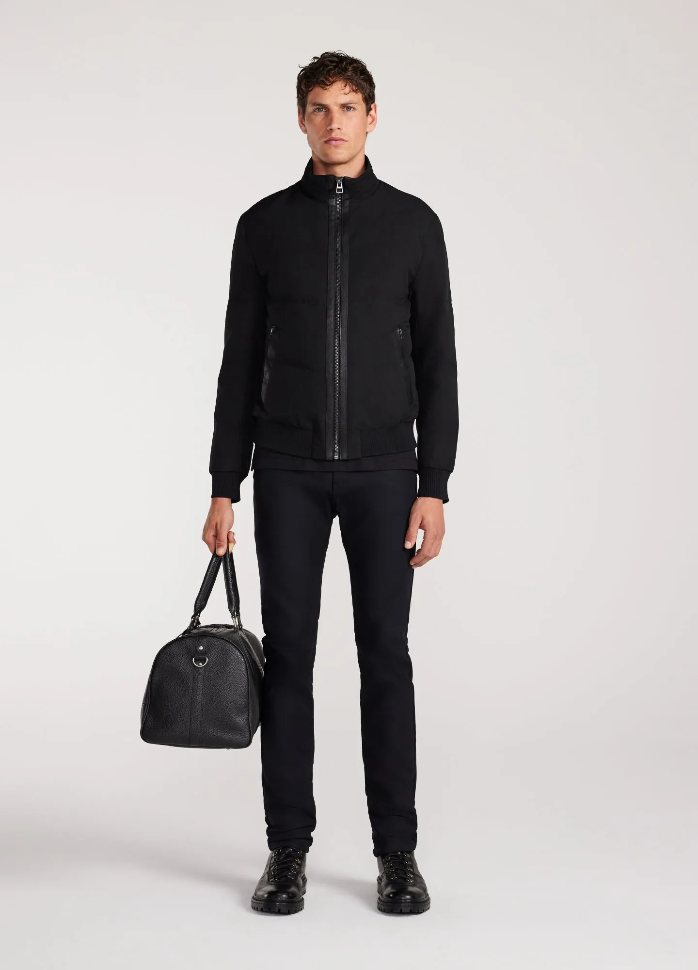 Contrast Trim Down Puffer Jacket Black