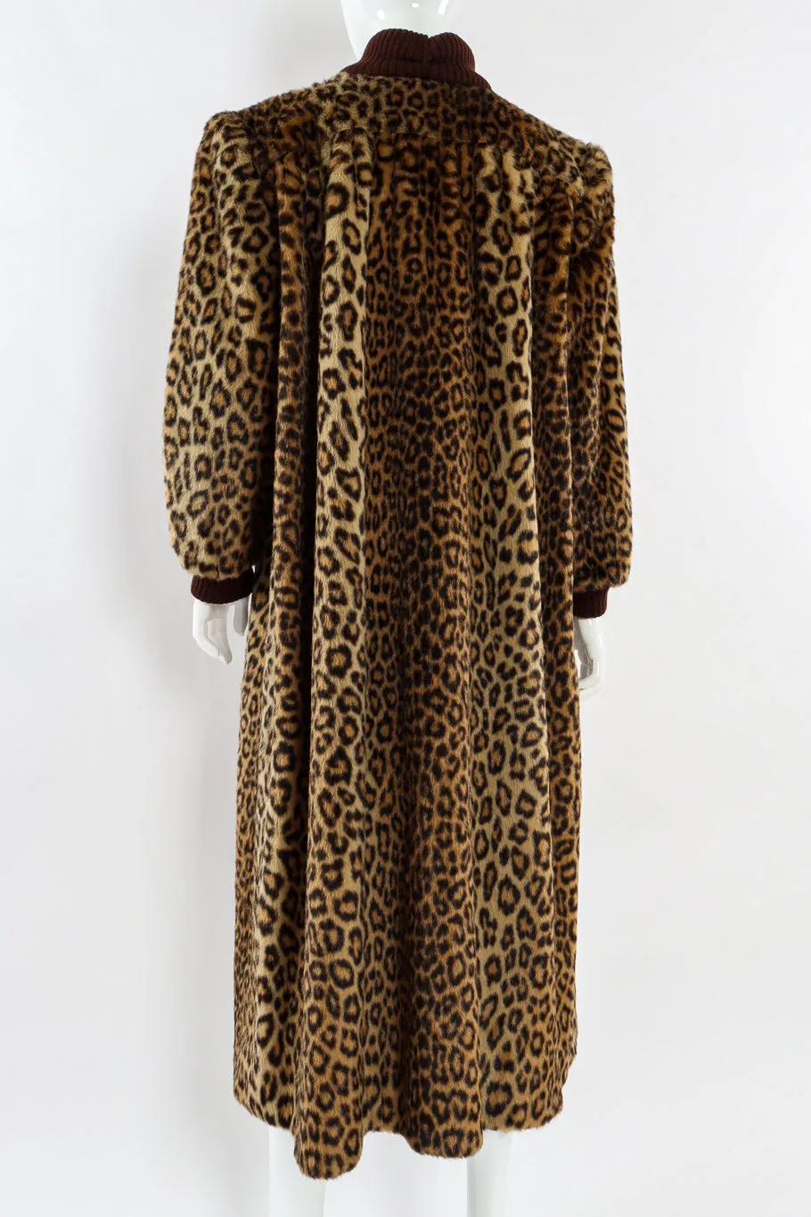 Faux Fur Leopard Wool Coat