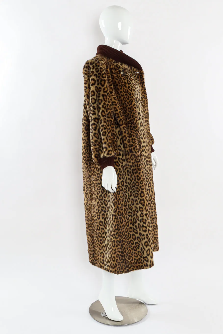 Faux Fur Leopard Wool Coat