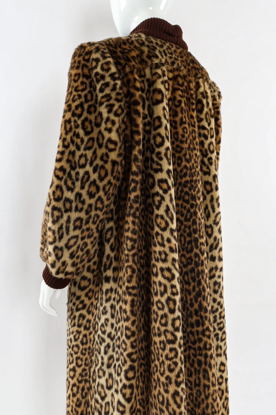 Faux Fur Leopard Wool Coat