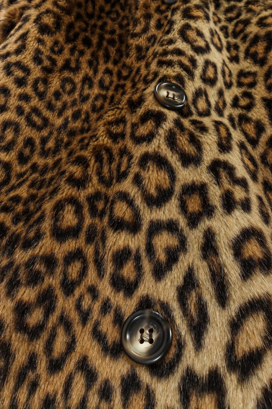Faux Fur Leopard Wool Coat