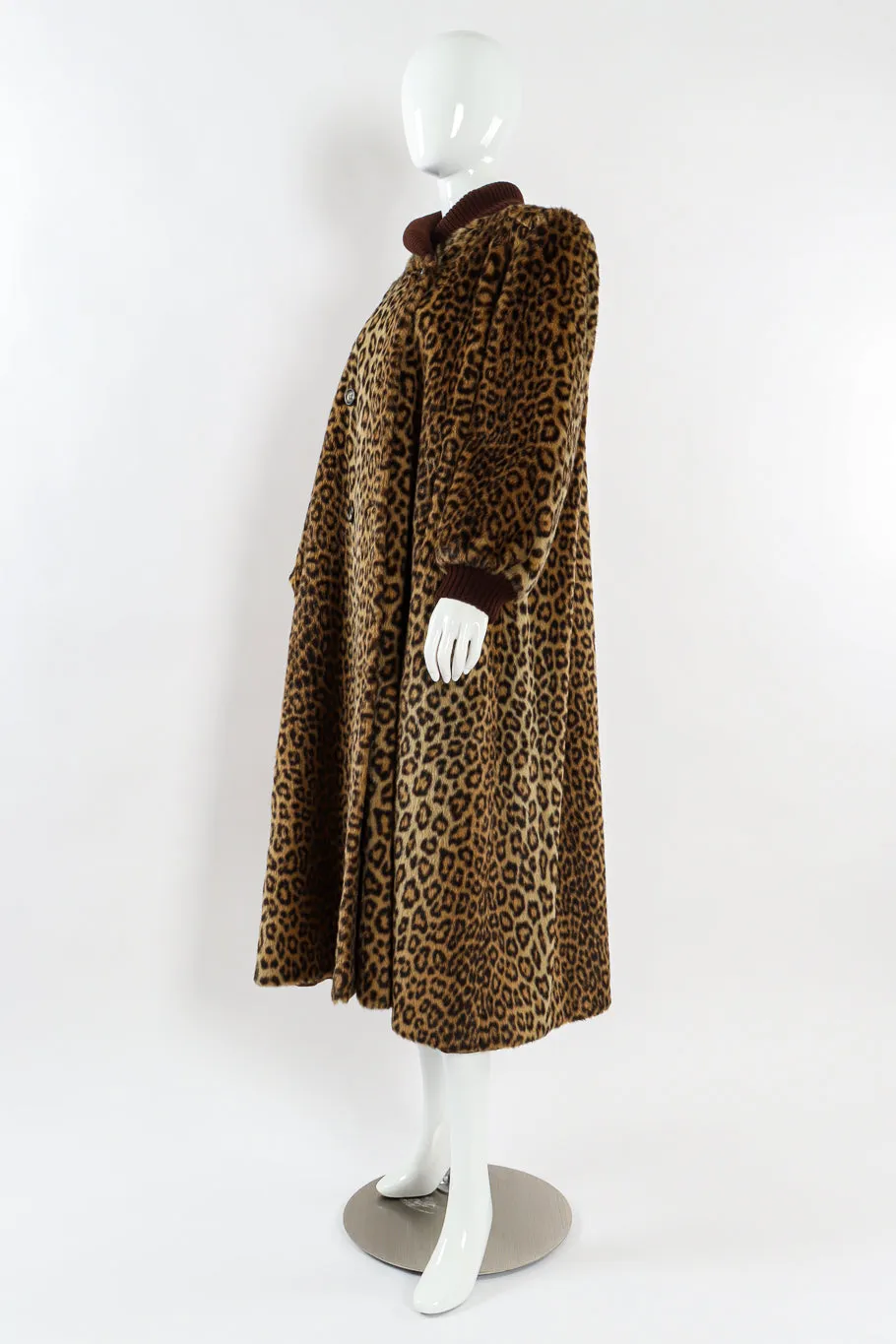 Faux Fur Leopard Wool Coat