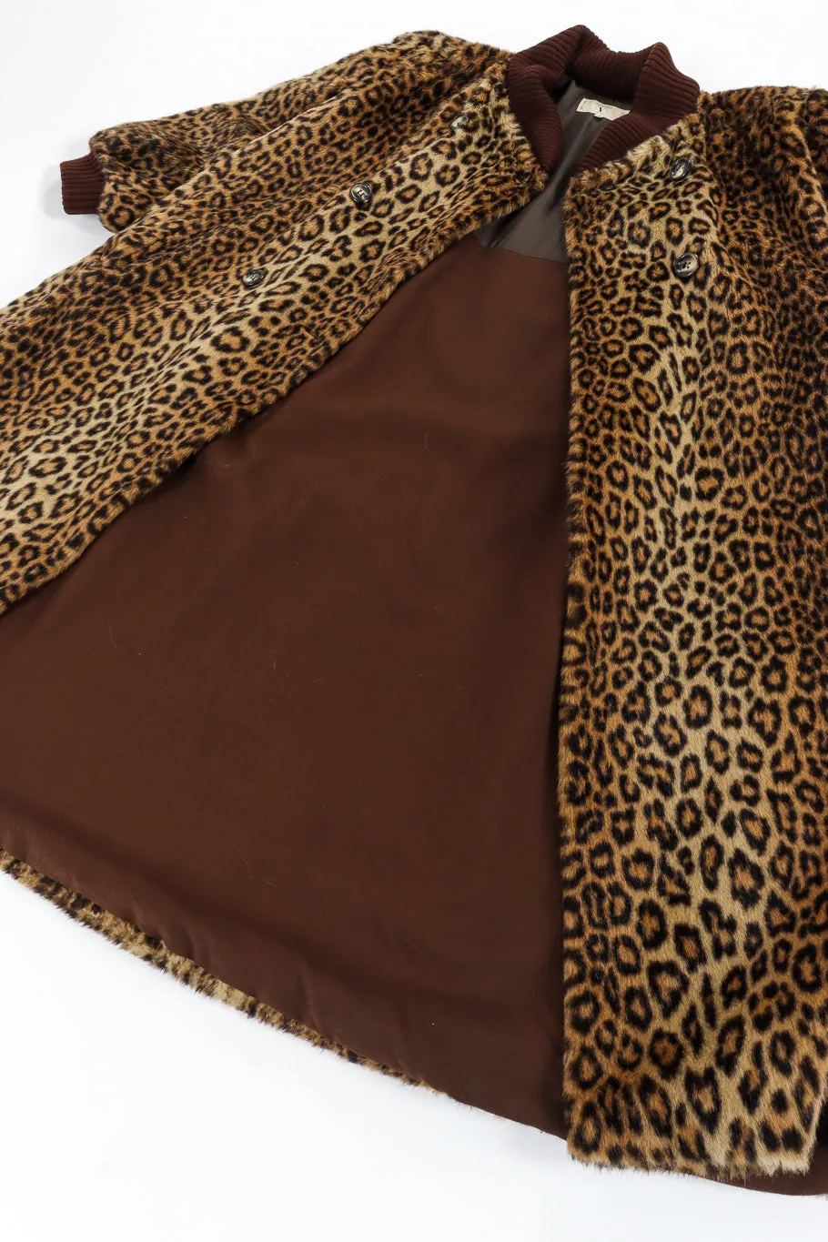 Faux Fur Leopard Wool Coat