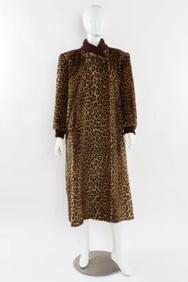 Faux Fur Leopard Wool Coat