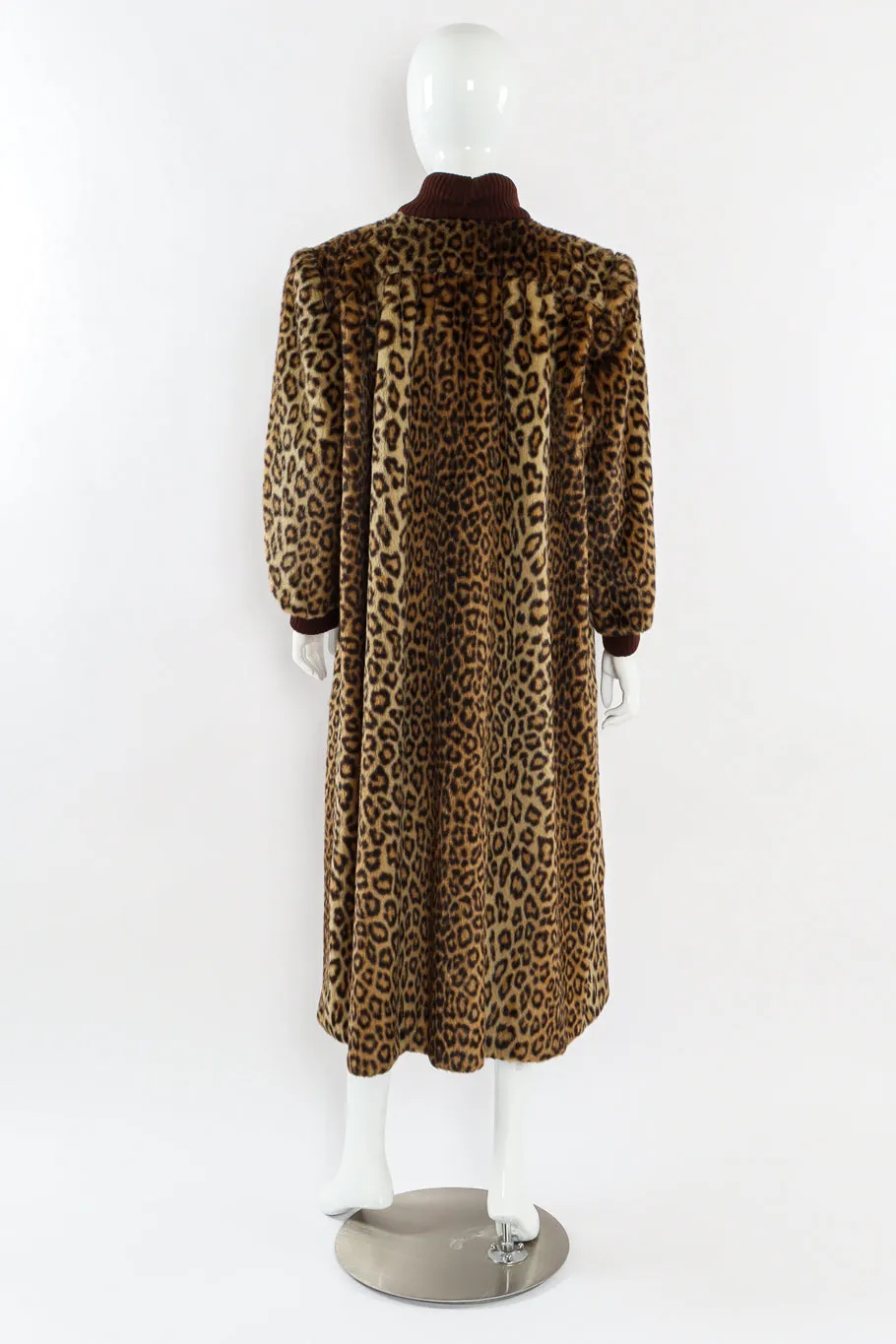 Faux Fur Leopard Wool Coat