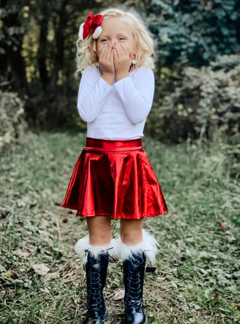 Faux Fur Trim Socks (Thin Ribbed) ~ Please Read Description