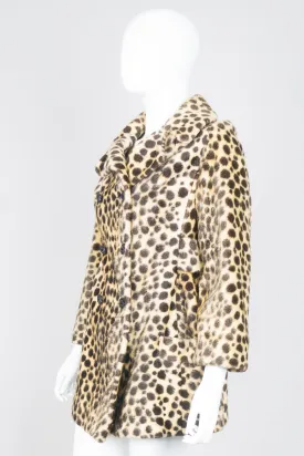 Faux Leopard Fur Peacoat