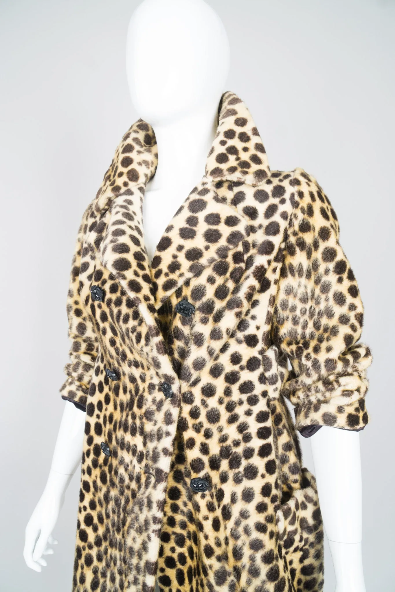 Faux Leopard Fur Peacoat