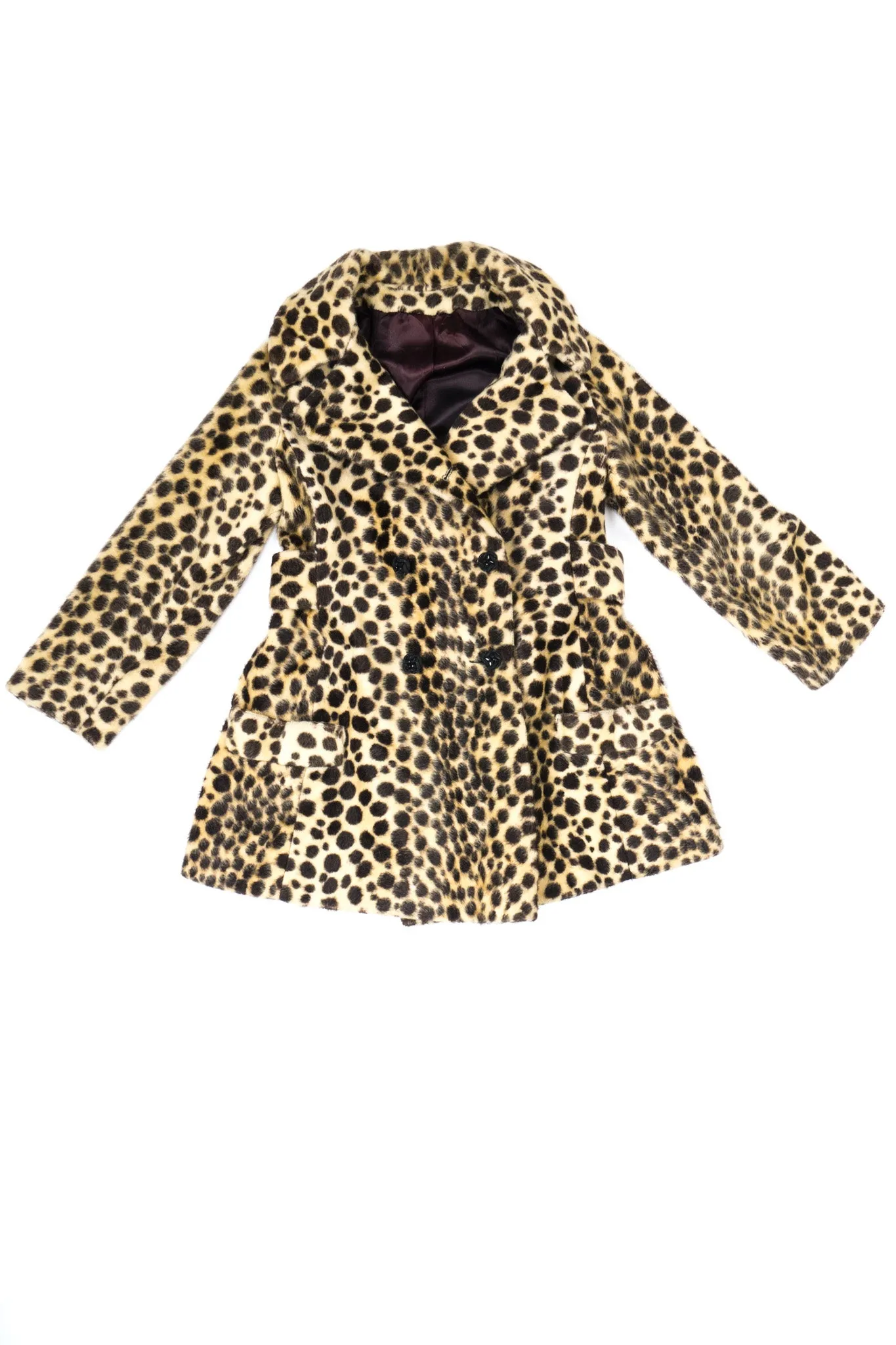 Faux Leopard Fur Peacoat