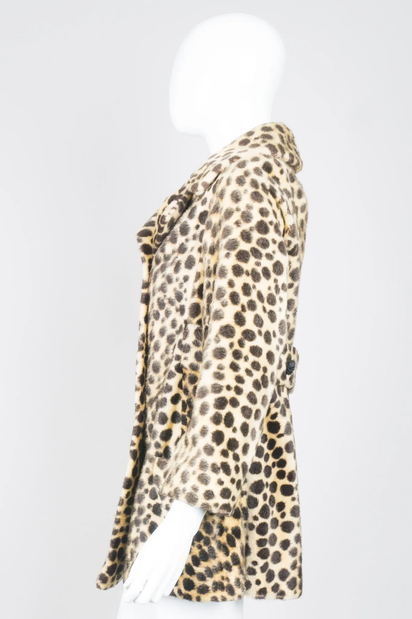 Faux Leopard Fur Peacoat