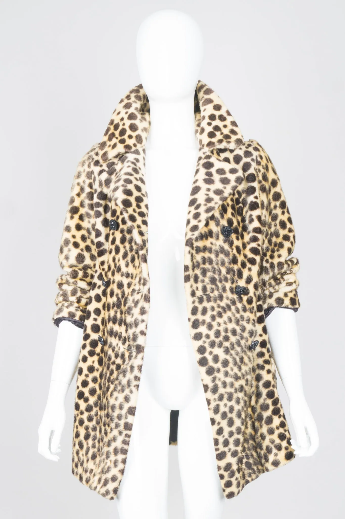 Faux Leopard Fur Peacoat