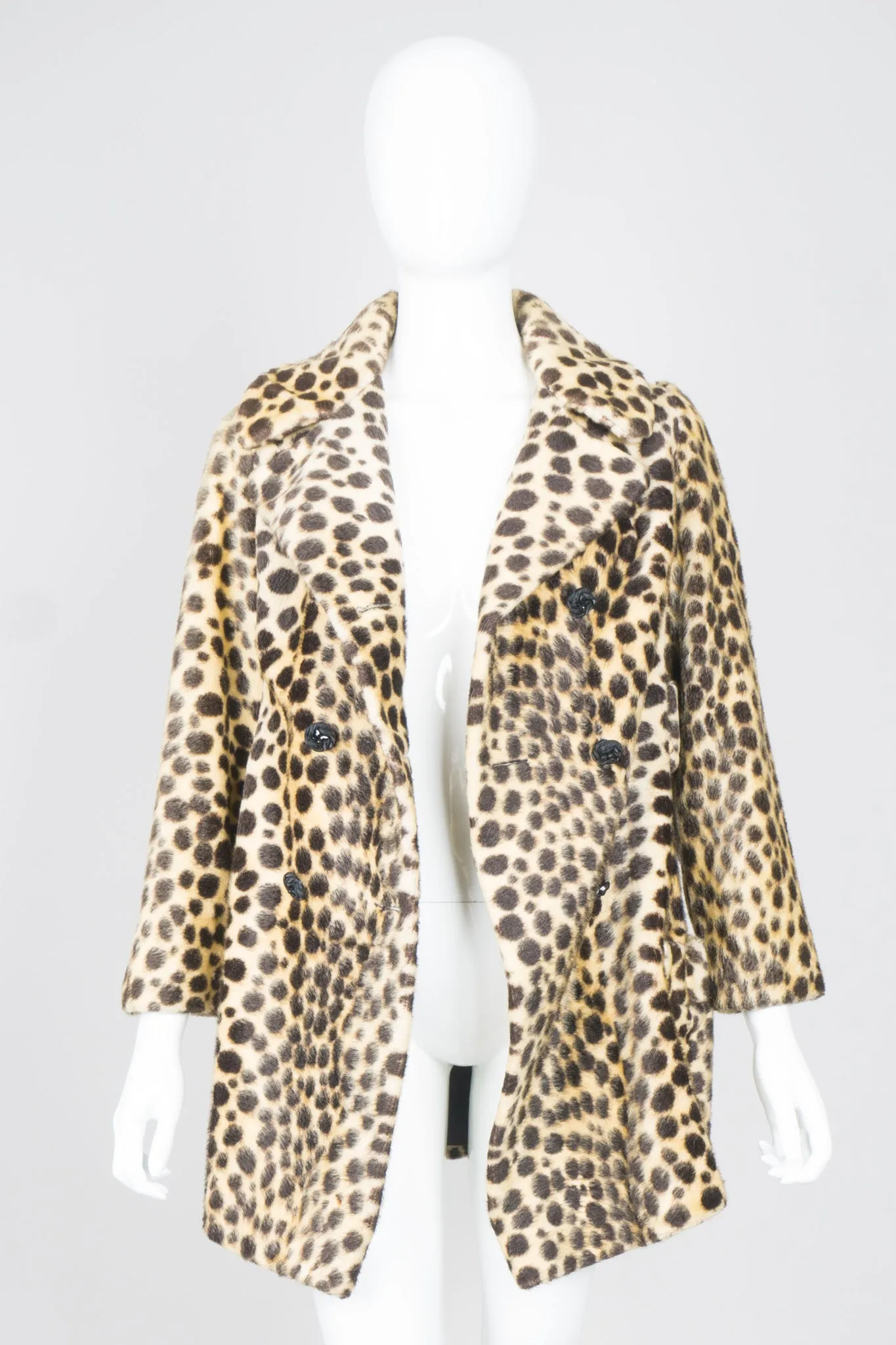 Faux Leopard Fur Peacoat