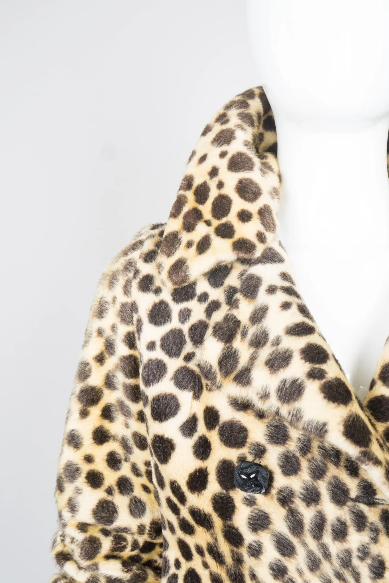 Faux Leopard Fur Peacoat