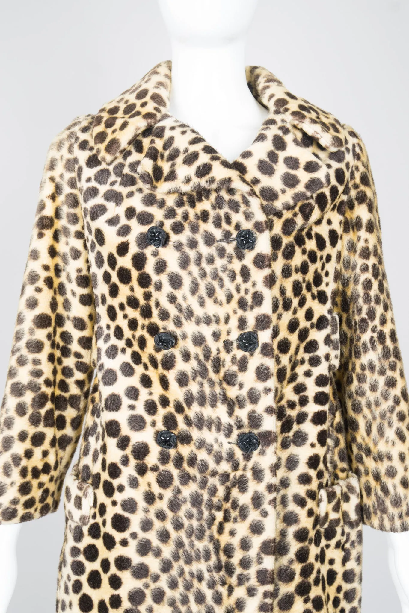 Faux Leopard Fur Peacoat
