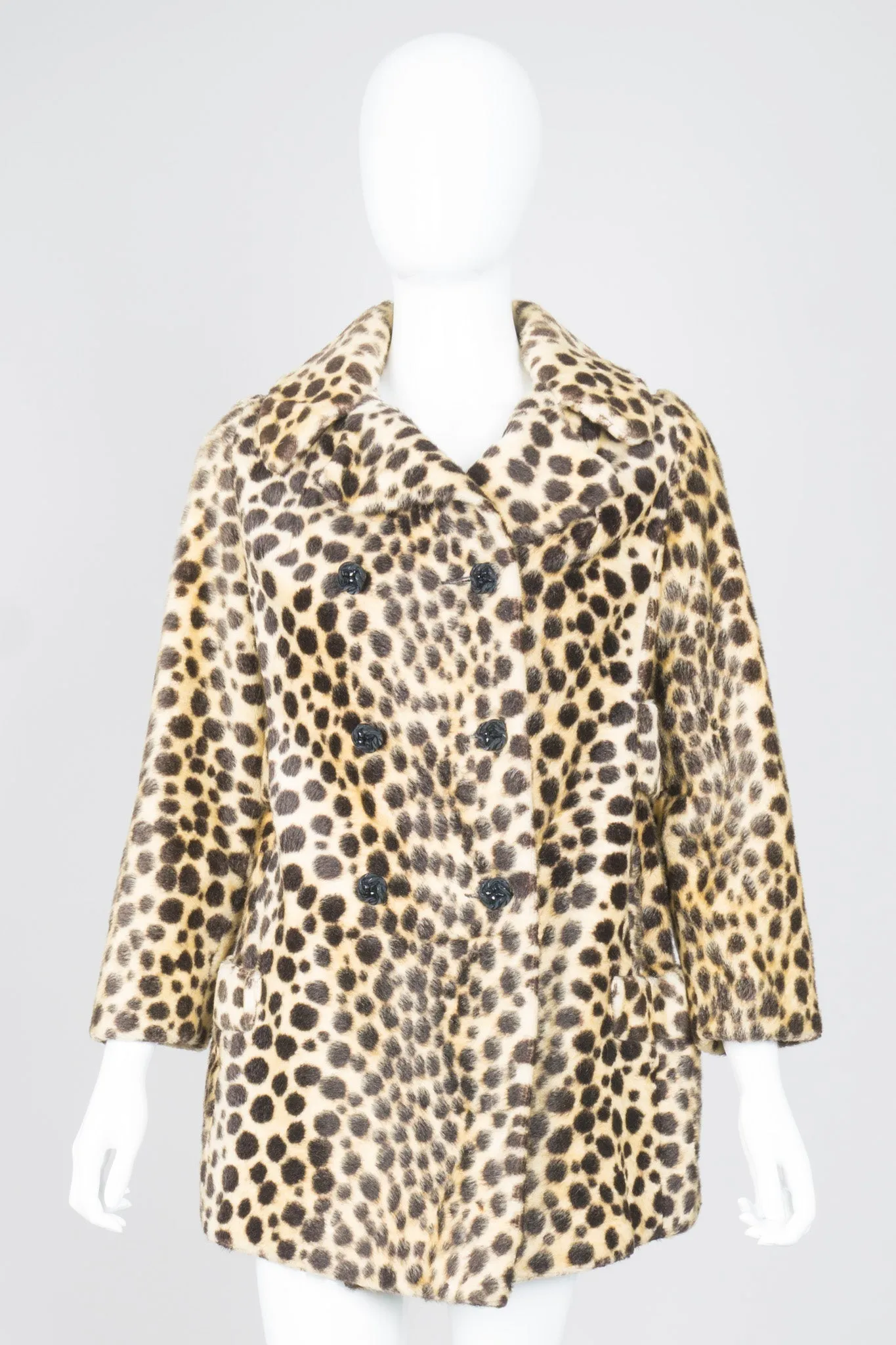 Faux Leopard Fur Peacoat