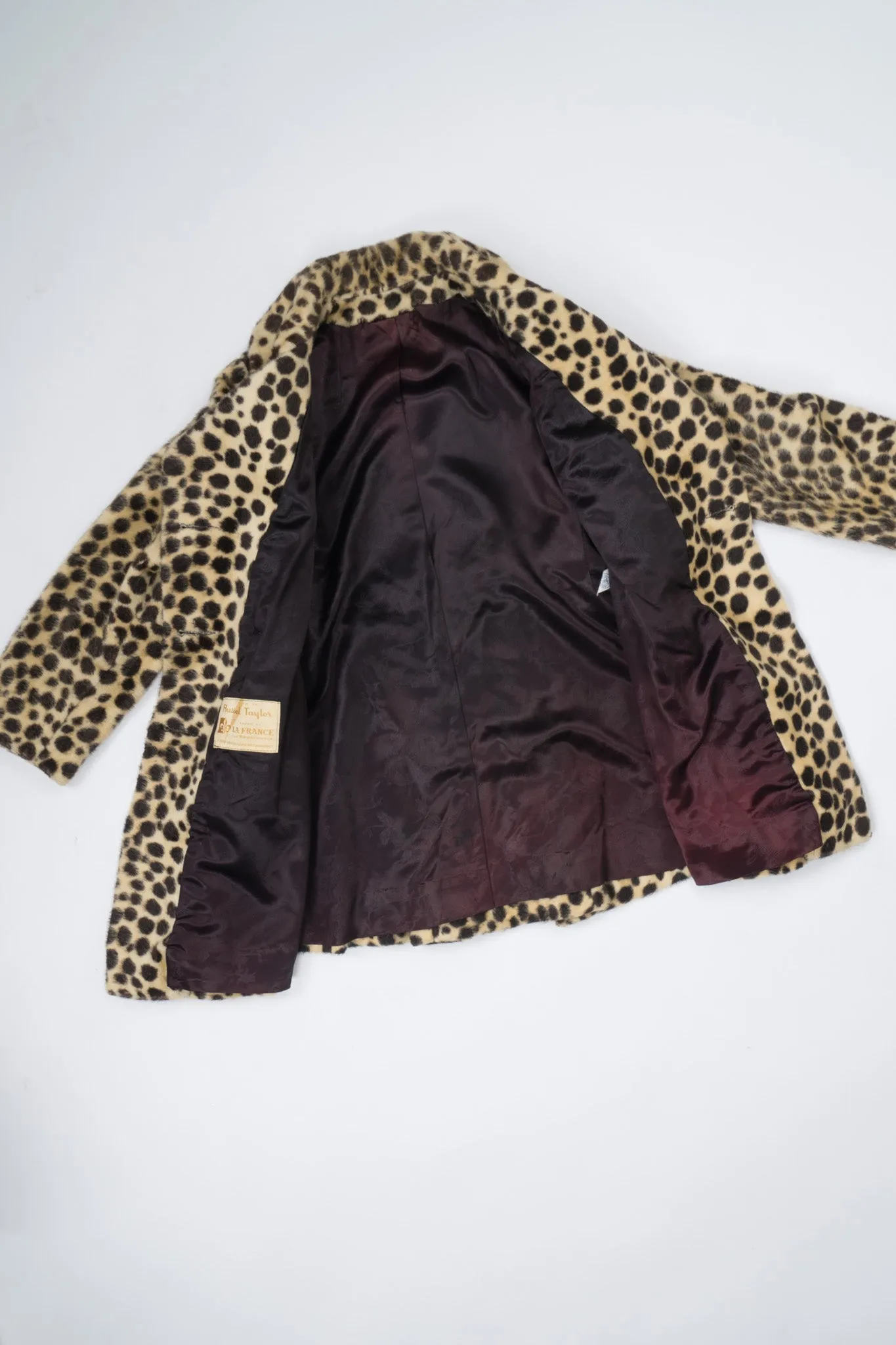 Faux Leopard Fur Peacoat