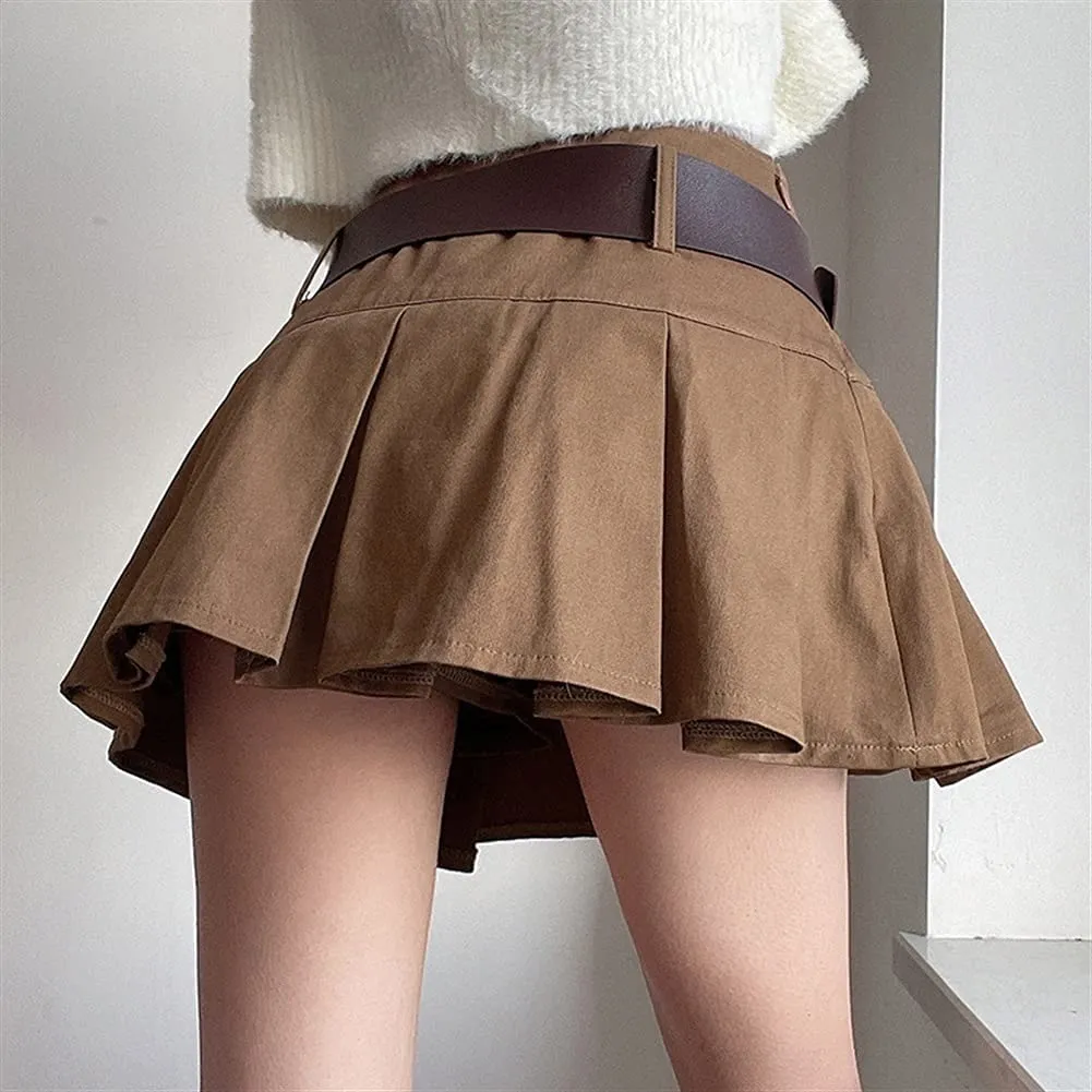 Irregular Belted Micro Skirt