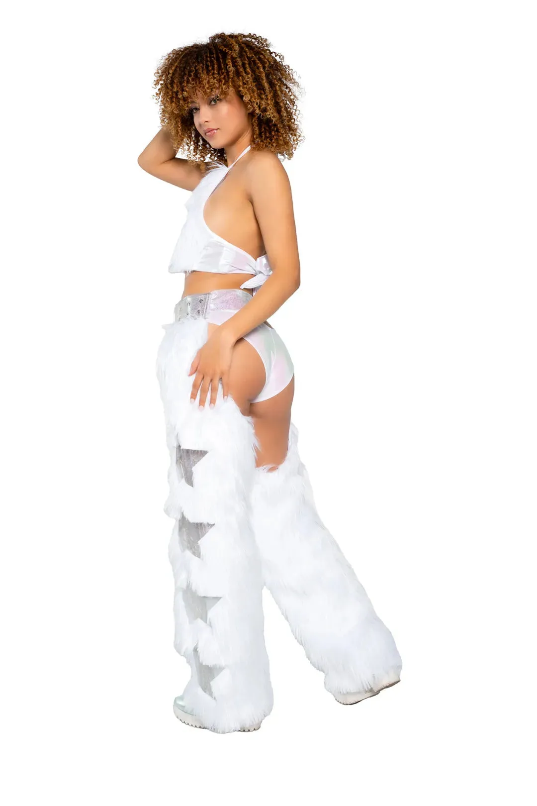 JR230 - Light-Up Faux Fur/Glitter Vinyl Star Chaps