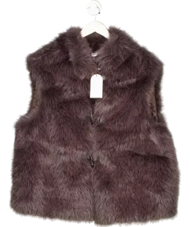Monsoon Brown Della Faux Fur Duffle Gilet UK L