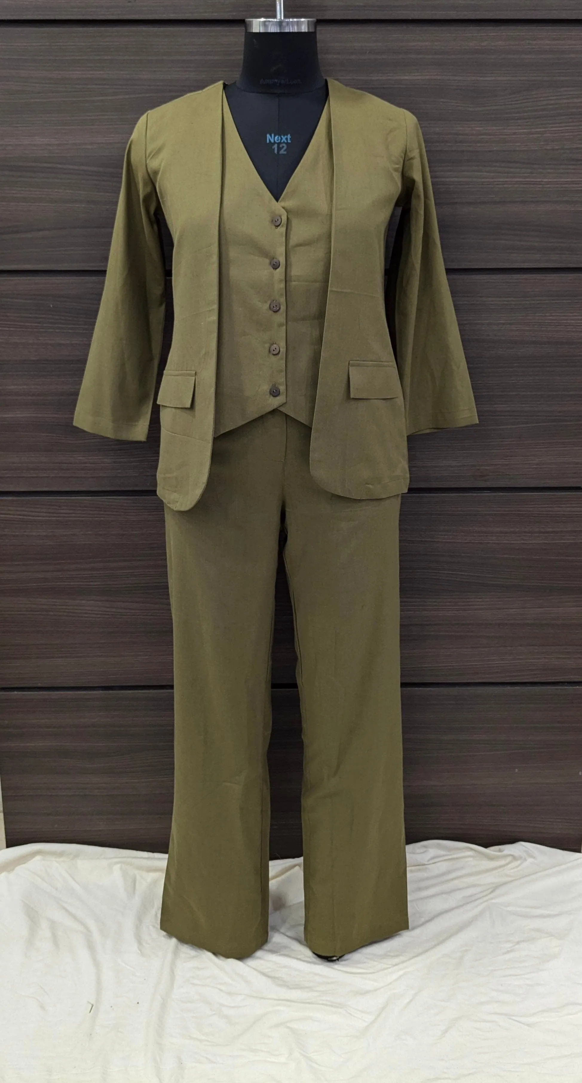 Olive Waist Coat 3pc Set
