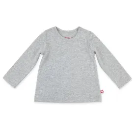 Organic Cotton Long Sleeve Swing Tee - Heather Gray Organic Cotton Long Sleeve Swing Tee - Heather Gray