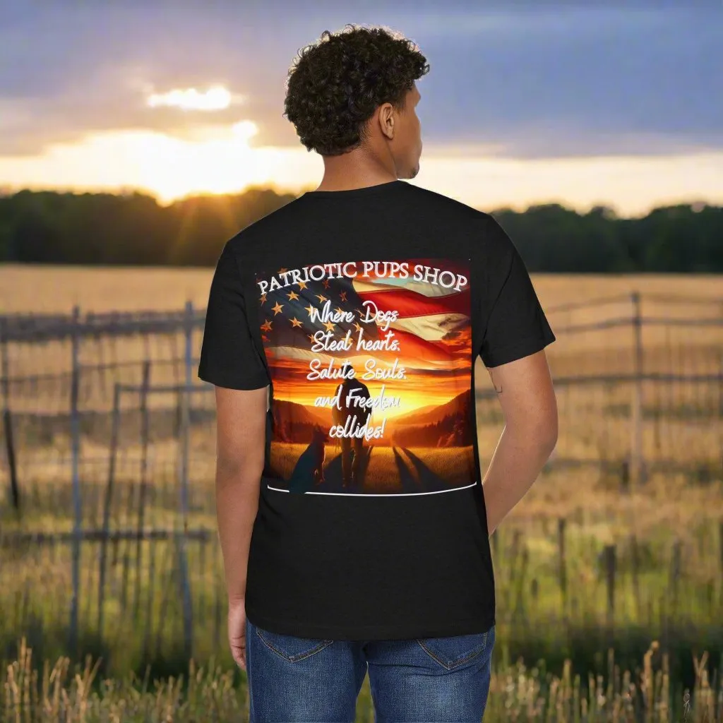 Patriotic Pups Slogan Recycled Organic T-Shirt 🇺🇸🌱