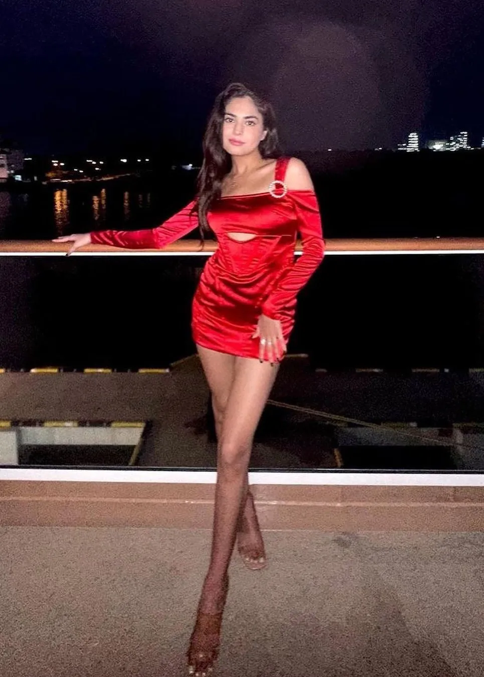 Sofia Red Stretch Satin Corset Mini Dress