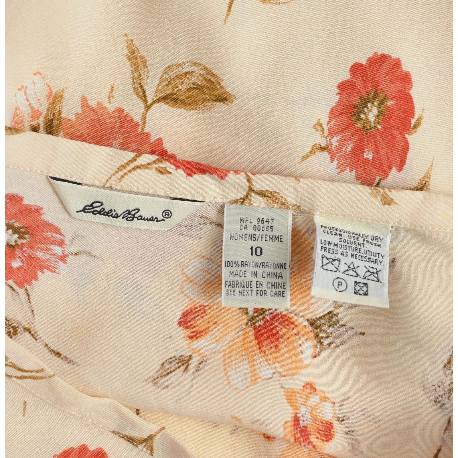 Vintage 90s Dark Cream Floral Eddie Bauer Full Skater Circle Mini Skirt size M