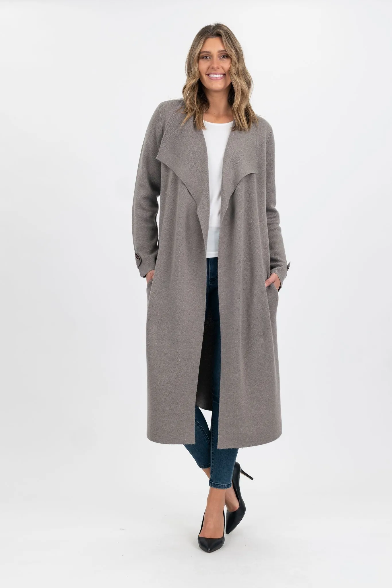 Vivid Wool Blend Knit Coat (4 Colours)