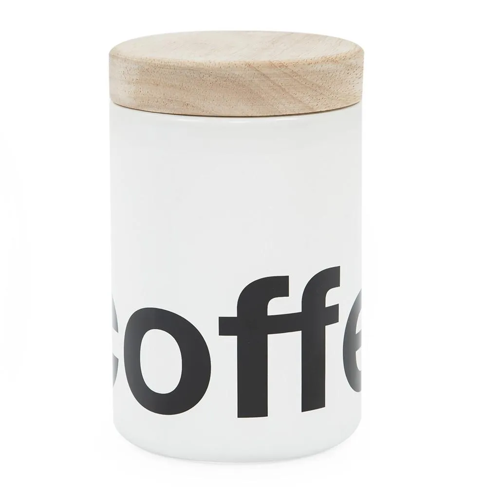 White Black Ceramic Letter Tea Container (A D)