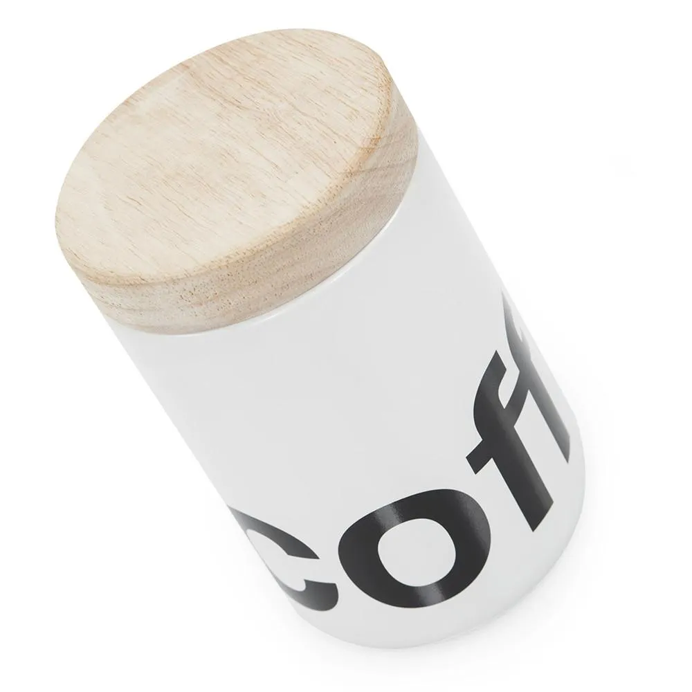 White Black Ceramic Letter Tea Container (A D)